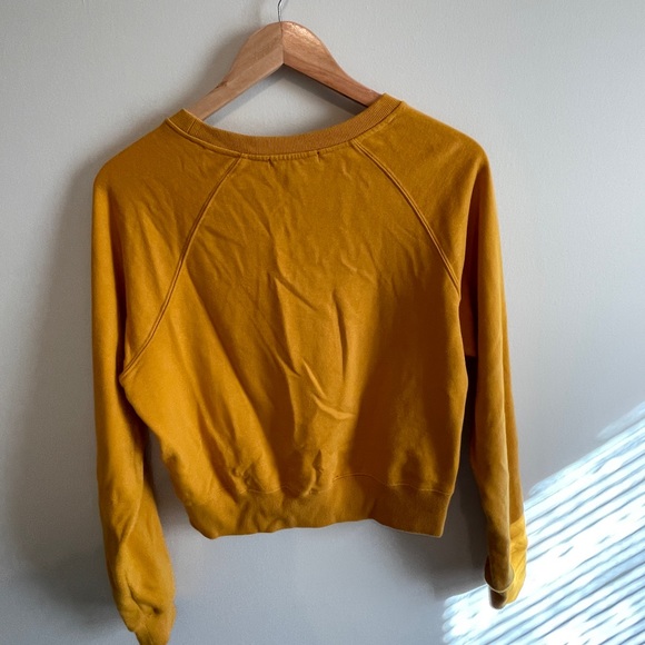 Yellow / Gold Cropped Crewneck Sweater - Picture 2 of 3